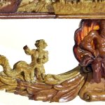 Fragment szkatuły z dekoracją przedstawiającą zwierzęta i postacie mitologiczne